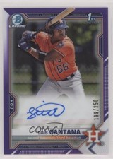 2021 Bowman Chrome Prospects Purple Refractor /250 Luis Santana #CPA-LS Auto rp9