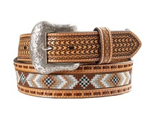 Nocona Western Belt Mens Embroidered Diamond Natural N210010348
