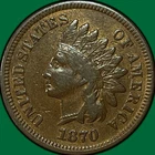 1870 Indian Head Cent Fine F Coin #36557