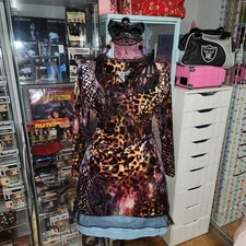 Draper's & Damon's Medium Women's Multi-Colored Animal Print Long Sleeve Velvet