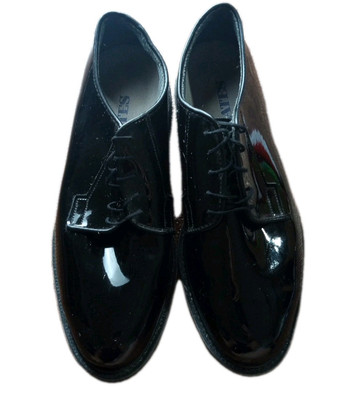 MEN'S BATES LITES 00941 HIGH GLOSS DUTY OXFORD SHOES BLACK 12 D
