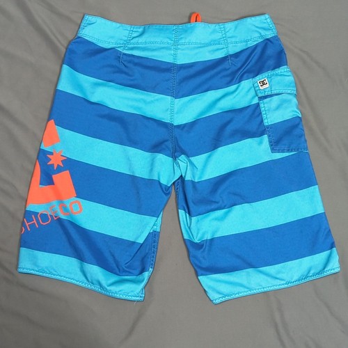 DC Shoes Board Shorts Uomo Tg 32 Blu Arancione Strisce Costume da Bagno - Foto 2 di 6
