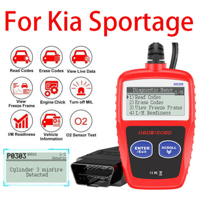 CAN BUS OBD2 II Auto Codeleser Scanner Diagnosegerät MS 309 passend für Sportage