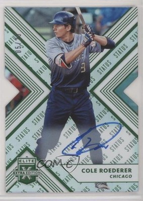 2018 Elite Extra Edition Status Emerald Die-Cut 5/25 Cole Roederer #76 Auto r7d