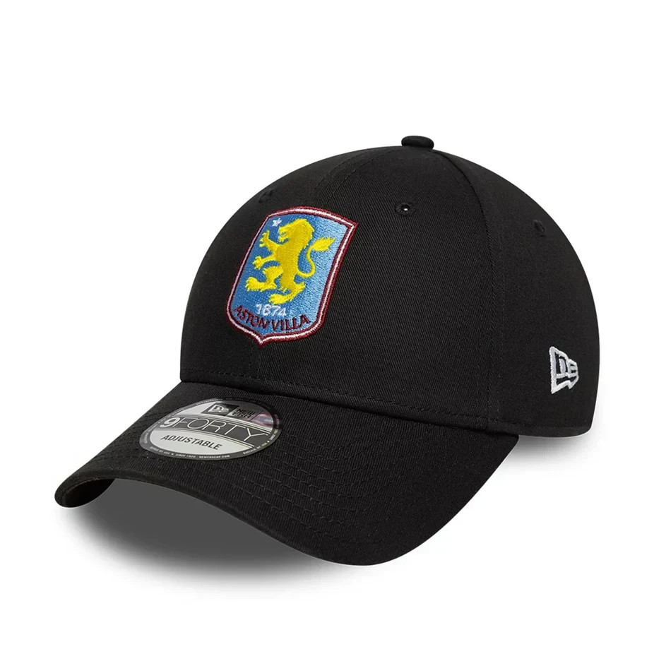 Aston Villa Football Official New Era Core Logo Baseball Cap Hat Black