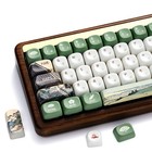 XVX Ceramic Glaze PBT Keycaps 129 Keys MOA Profile 5-Side Dye-Sub Green/White