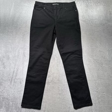 Bandolino Amy Pants Womens 8 Black Straight Leg Stretch Cotton Blend Denim