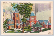 Vintage Linen Postcard The Little Church Around the Corner New York City