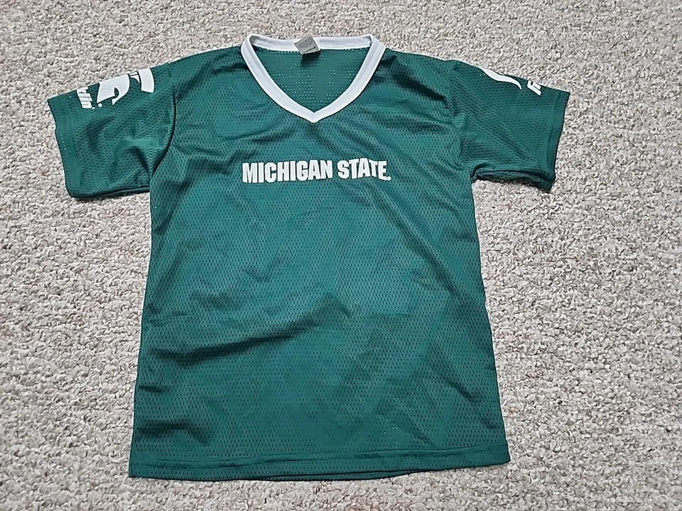 Camiseta de fútbol americano de malla verde blanca Michigan State Franklin Sports M NCAA para niños Foto 4 de 4