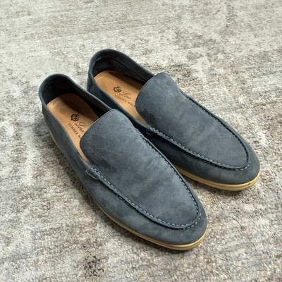 Loro Piana Summer Walk Blue Suede Leather Italy Luxury Loafer Size 43 US 10