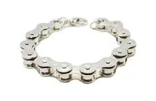 New Silver 8" Long Mens Biker Punk Bike Chain Bracelet #B2117