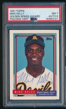 1991 Topps Golden Spikes Mike Kelly PSA 7 signed auto PSA/DNA 9 super rare swsw6