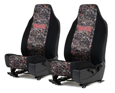 NEOPRENE ZOMBIE CAMO SEAT COVERS for 2 High Back Bucket Seats