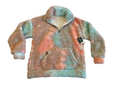 ROXY Bonfires on the Beach Women's Fleece 1/4 Zip Tie Dye NWT ($68) Size M