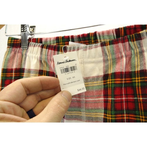 NWT Hanna Andersson Pajama Pants | sz XS, Red/Green/Yellow Plaid - Picture 2 of 4