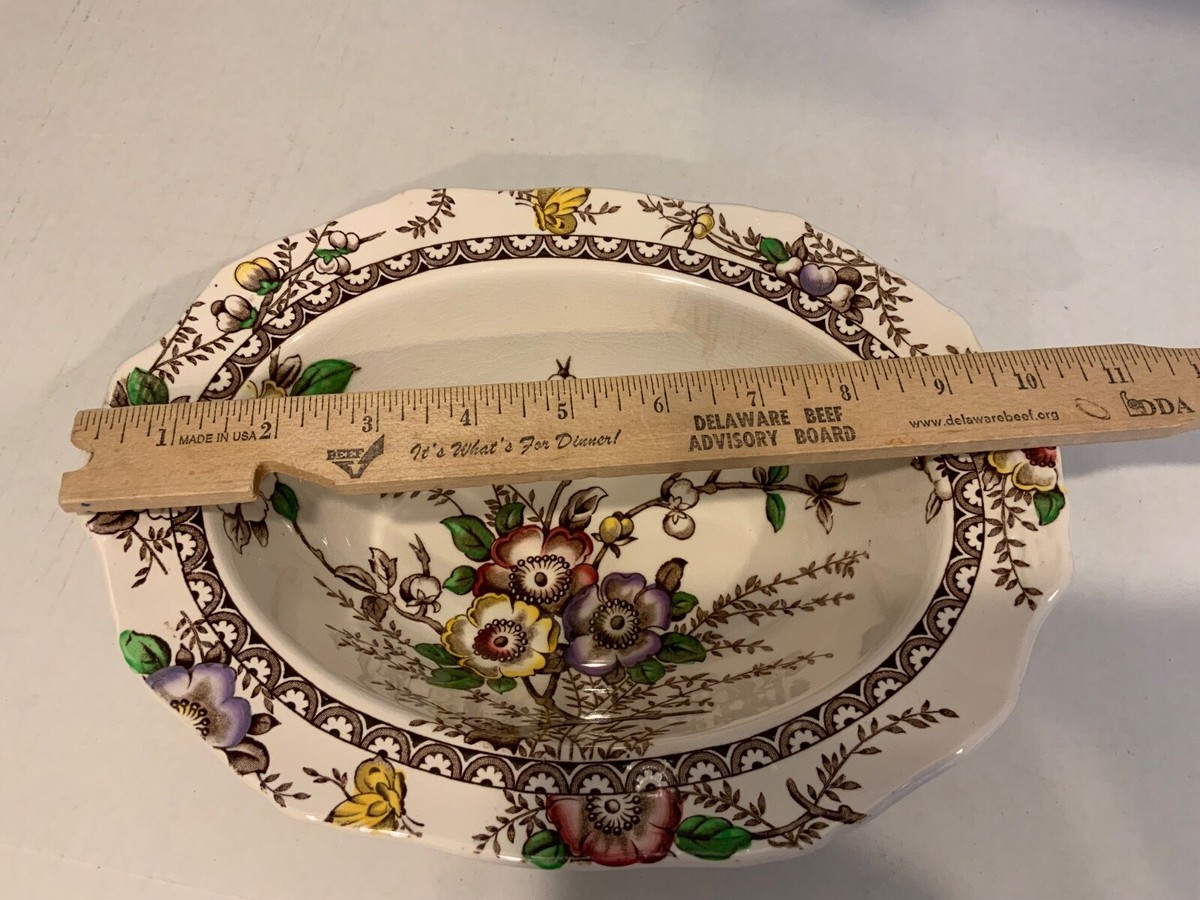 Alfred Meakin Medway dark brown Floral Oval Vegetable serving bowl