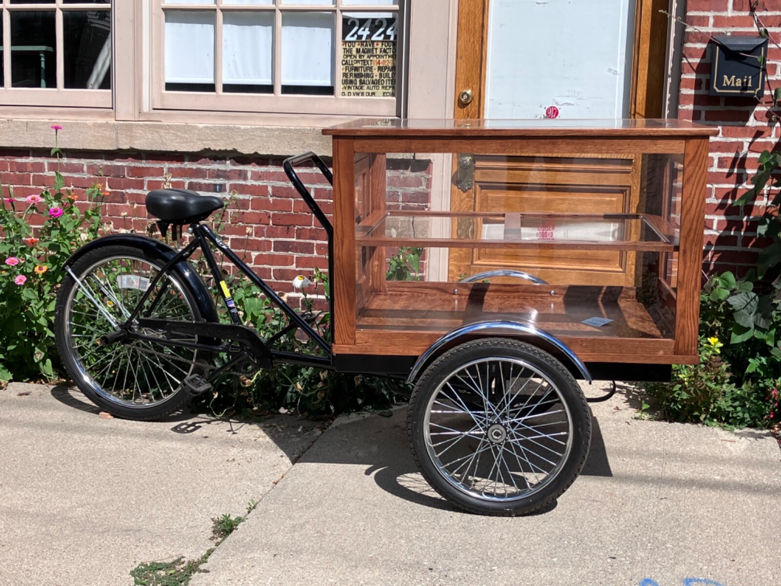 Worksman Cycles Cargo Trike With Antiquelook Oak Vending Box eBay