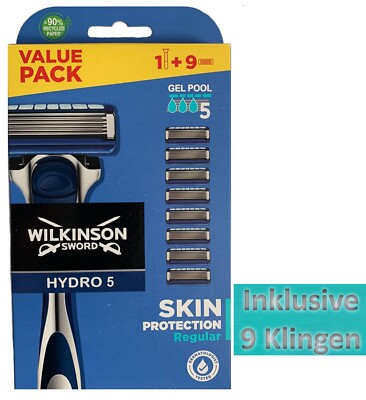 Wilkinson Sword Hydro 5 Skin Protection Regular Rasierer mit 9 Ersatzklingen