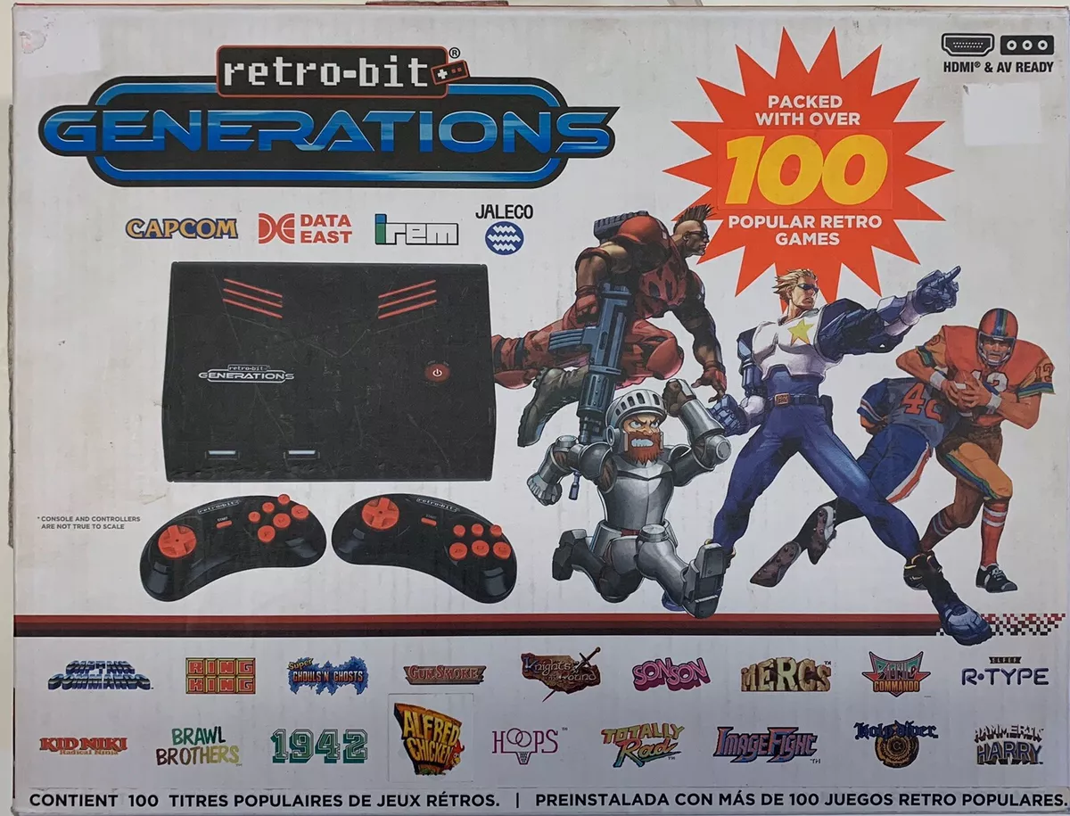 Retro-Bit RB-PP-6539 Generations Plug & Play Game Console, Red & Black