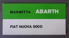 Scarichi ABARTH per FIAT NUOVA 500D orig anni 60 italiano Mkt brochure formato piccolo