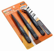 Jakemy JM-T11 3 antistatische ESD Pinzetten aus Kunststoff | Werkzeug Handy Tabl