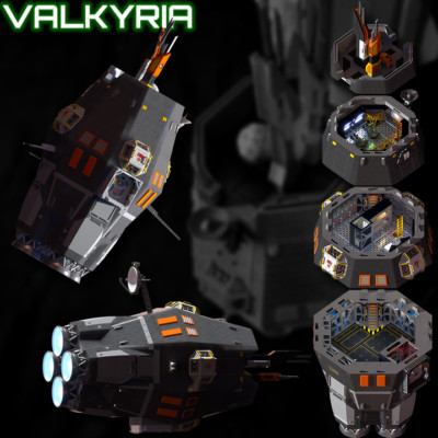 Valkyria Starship - 28MM - 2nd Dynasty - Playable Interior - Printed to order