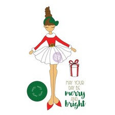 Prima Julie Nutting MERRY Doll Cling Stamps Christmas Cards Planner Tags 912376
