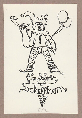 Exlibris - GERALD SCHELLHORN - For ''Self'' - Signed - P7-Offset - Clown