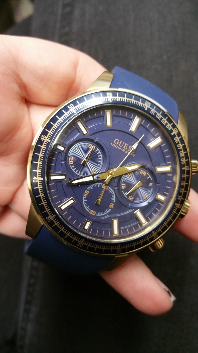 GUESS W0802G2 Blue/Gold Chronograph Spring Collection Men's