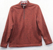 Van Heusen Flex Sweater Mens Size Large Maroon 1/4 Zip Classic Fit Long Sleeve