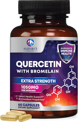 Quercetin 1050 mg with Bromelain & Zinc - Natural Immune Support Supplement 60 V