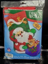 "Starlight Santa" 16" Christmas Stocking Kit Design Works 5248 Felt Sequins