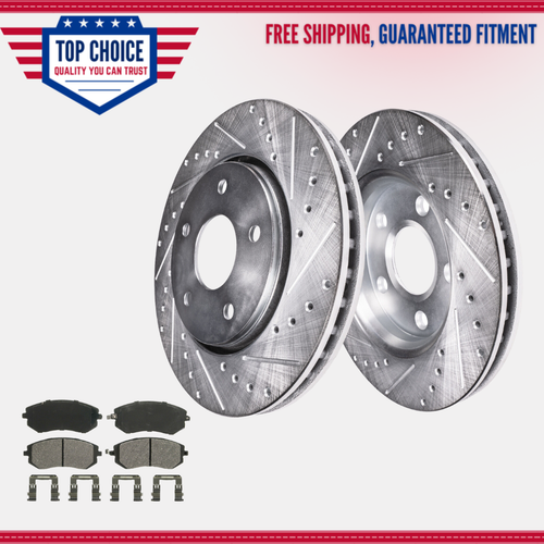 AutoShack Front Drilled & Slotted Brake Rotors Ceramic Brake Pads | Replacement For Saab 9-2X Subaru Legacy Outback Baja Impreza 2003-2008 Forester AWD | E-Coated | 6-PC Brake Kit | ShadowGuard - Foto 6