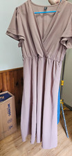 Shein Mauve Long Dress Size XL Lightweight - Bell Sleeve, Elastic Waist
