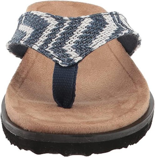 Easy Street Sandali piatti da donna, tessuto rafia blu navy/bianco, larghezza 11 X - Foto 5 di 5