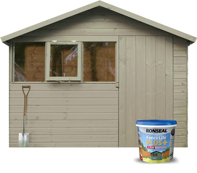 Ronseal 9L Fence Life Plus Gartenhaus Zaunfarbe UV-Schutz alle Farben 9L