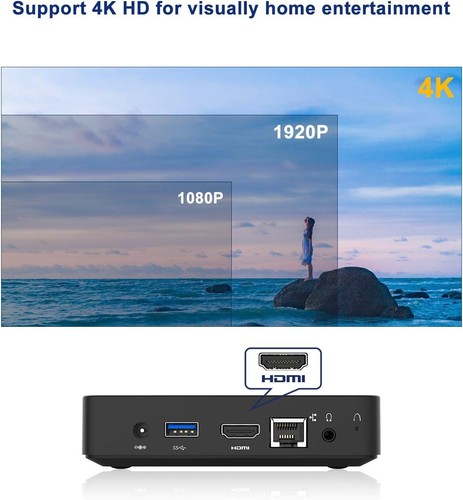 Portable Celeron Mini Desktop PC 4GB RAM, 64GB eMMC, 4K UHD - Lifetime Support - Picture 9 of 11