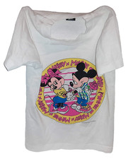 Vtg 80s Disney Minnie  Mickey Mouse T-Shirt USA Screen Stars Single Kids M10-12