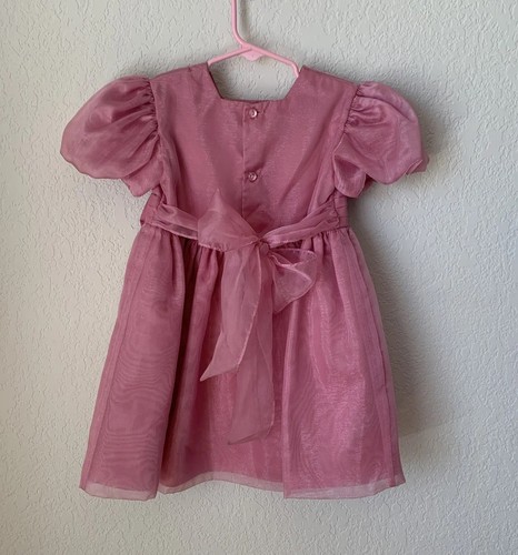 Vintage Mauve Girls Dress Size 4T USA Heirloom Birthday Party Portrait *spot* - Picture 3 of 13