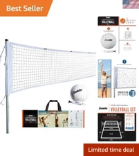 Outdoor Volleyball Net Sets - Beach + Backyard Portable Volleyball Net with P...