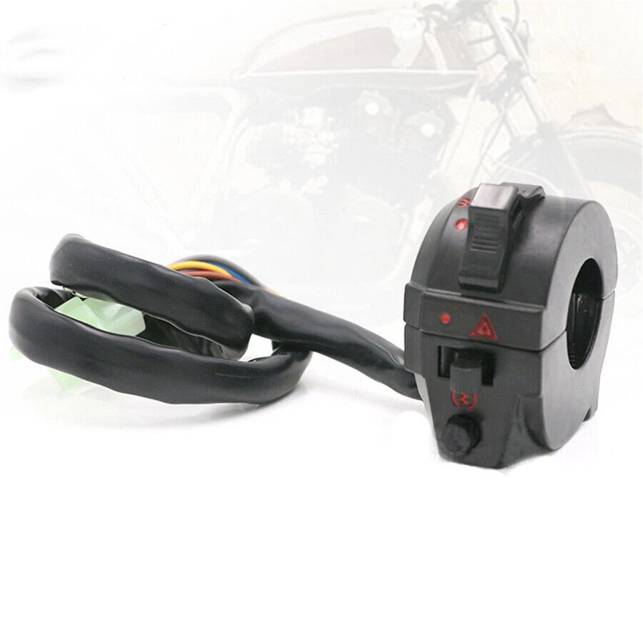 1 Par 7/8" Manillar Moto Negro Interruptor de Control Señal de Giro Bocina ON OFF Foto 2 de 4