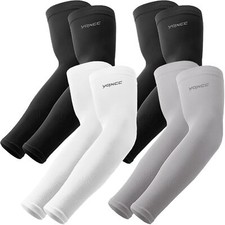 4 Pairs Arm Sleeves, Cooling UV Sun Protection Compression Sleeves for Men Women