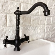 Oil Rubbed Brass Dual Handle Mixer Tap Kitchen Bathroom Sink Basin Faucet snf363
