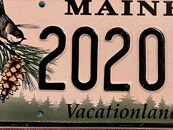 LICENSE PLATE MAINE BIRTHDAY YEAR 2020 ZL | eBay
