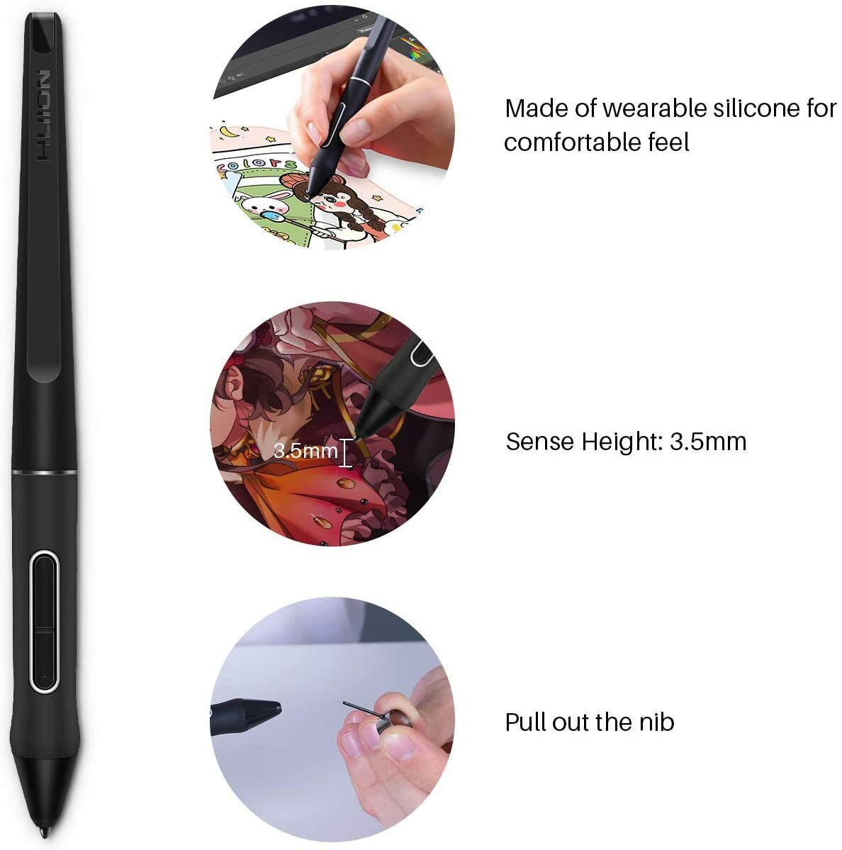 【一時値下げ】HUIONKamvas Pro24 4K＋左手デバイス+pw517 Huion PW517 Digital Battery-Free Pen For Kamvas 13/Pro 24/22