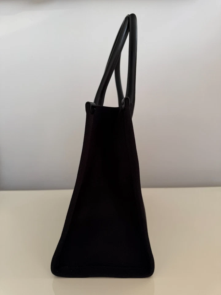 Auténtico Bolso de Mano Christian Louboutin Nastroloubi Grande Negro Lona Nuevo £1,130 Foto 3 de 4