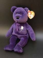 (05) Ty Beanie Baby - PRINCESS Diana Bear 1997 RARE & RETIRED Queen Elizabeth II