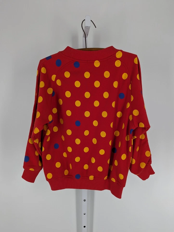 Esprit Vintage Años 80 90 Rojo Amarillo Azul Punto Nueva Ola Sudadera Pequeña Foto 2 de 4