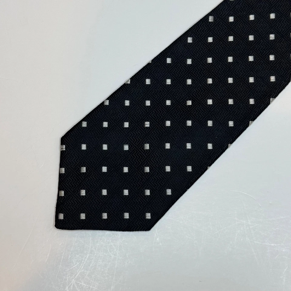 RICK PALLACK 100% Silk Tie Black w. Silver Made in Italy Business Office - Image 2 of 4