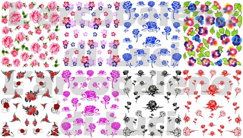 STOCK WATER DECALS FIORI ROSE FLOWERS STICKERS UNGHIE LOTTO NAIL ART ADESIVI - Picture 7 of 9